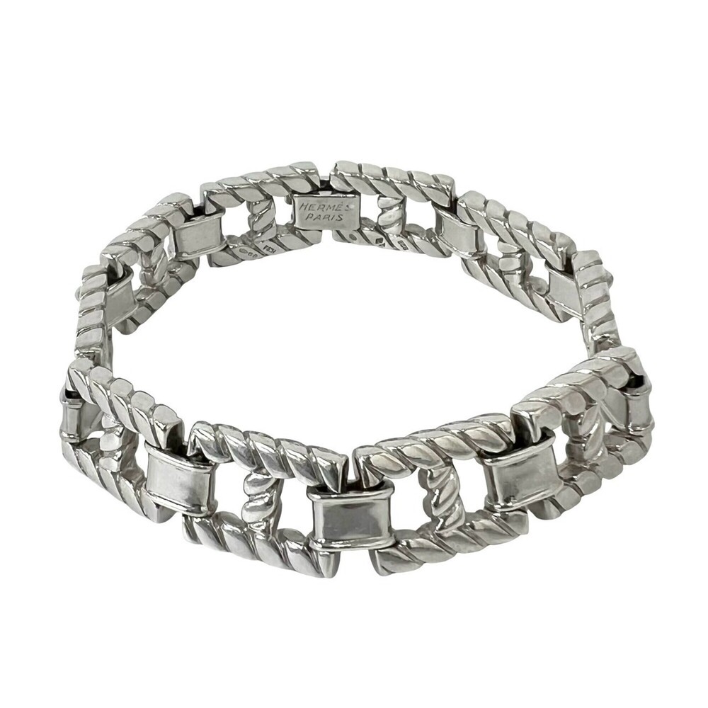HERMES Vintage Grand Sport Bracelet, Sterling Silver 925, Accessory, Silver, ...